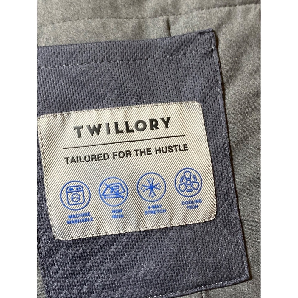 Twillory Performance Blazer Jacket Mens 44R Gray Stretch Cool Tech Sport Coat - Picture 9 of 11